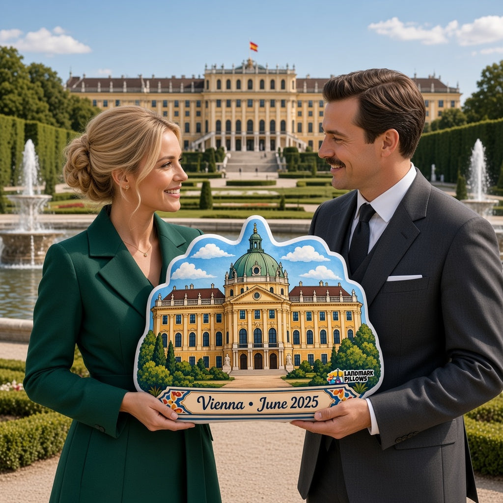 Schönbrunn Palace Pillow — travel couple