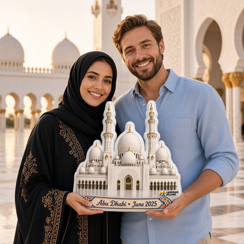 Sheikh Zayed Grand Mosque Pillow — travel couple