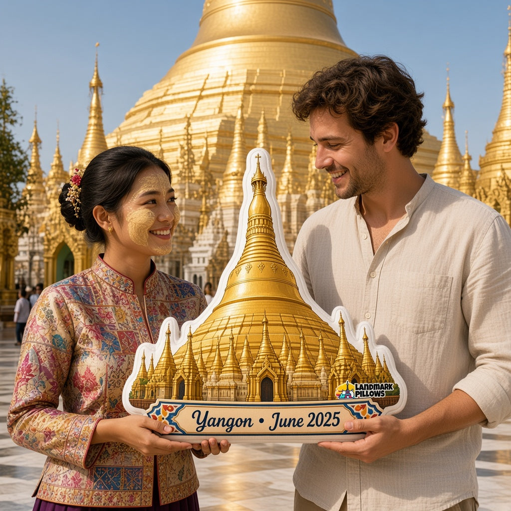 Shwedagon Pagoda Pillow — travel couple
