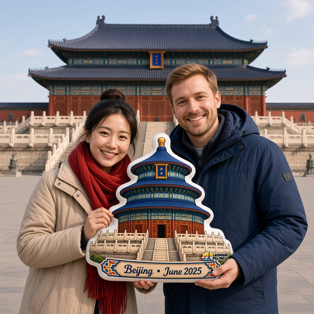 Temple of Heaven Pillow — travel couple