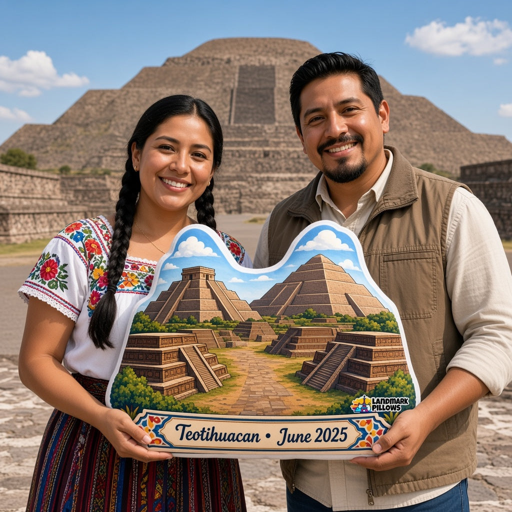 Teotihuacan Pillow — travel couple