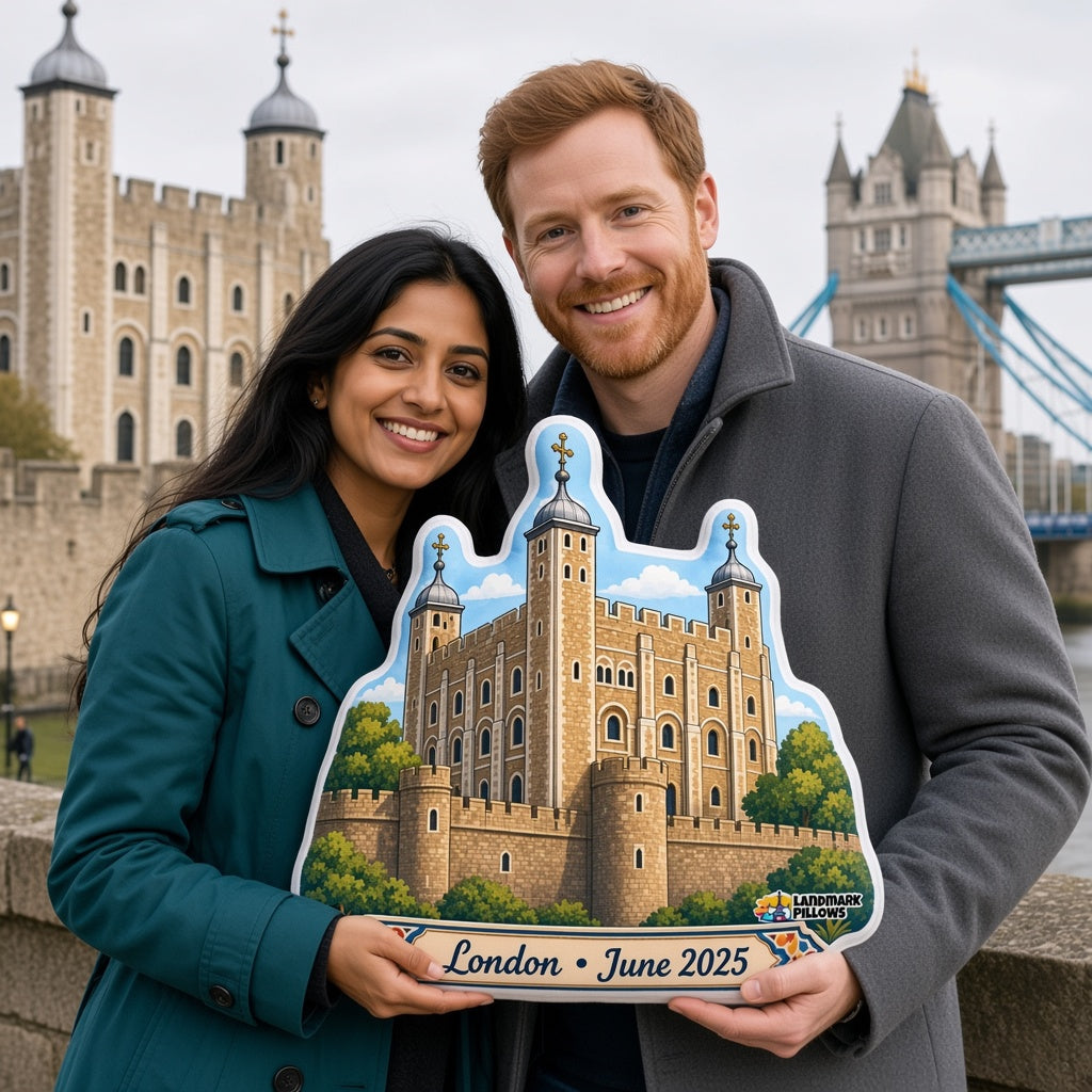 Tower of London Pillow — travel couple