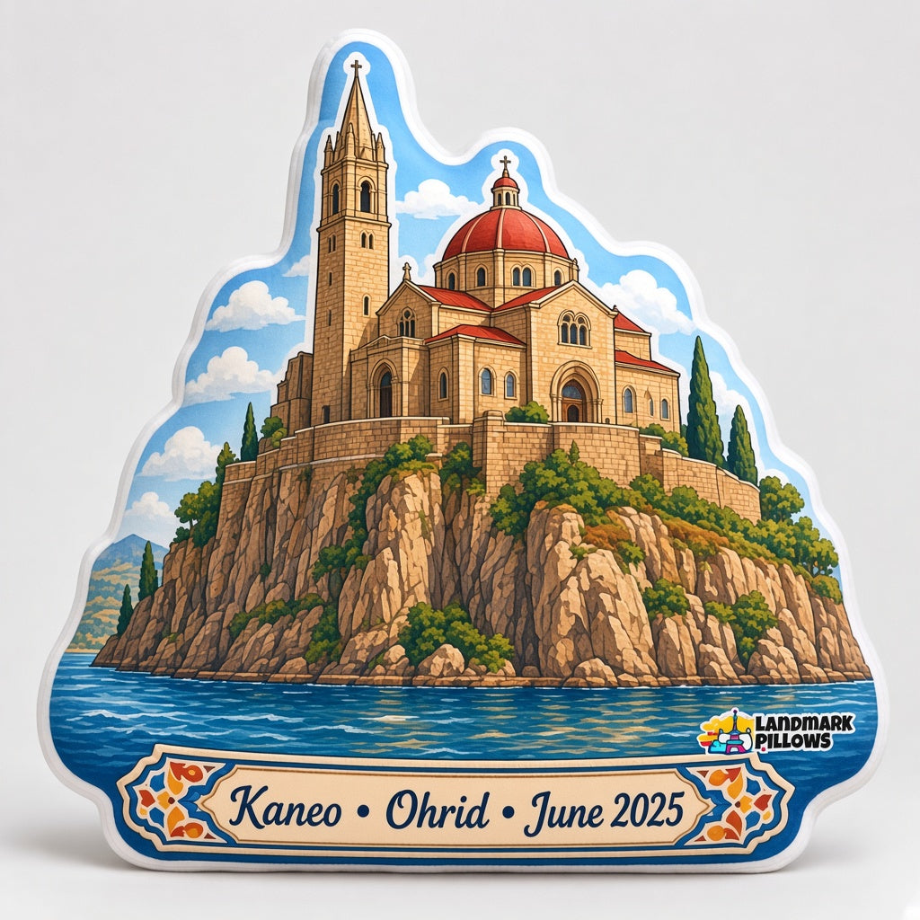 Church of Saint Sava Pillow — personalization plaque detail