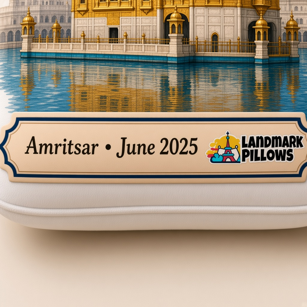 Golden Temple Pillow personalization
