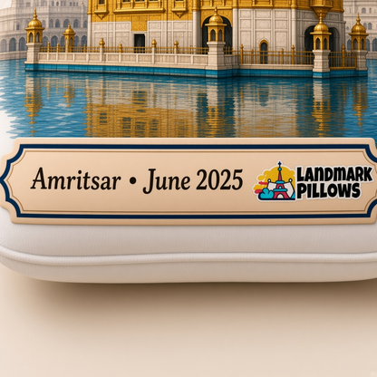 Golden Temple Pillow personalization