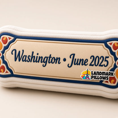 Lincoln Memorial Pillow — personalization plaque detail
