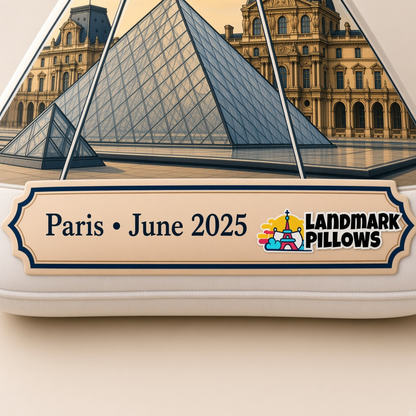 Louvre Pyramid Pillow personalization