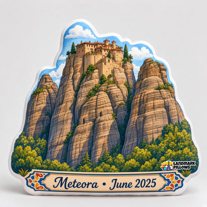 Meteora Pillow — personalization plaque detail