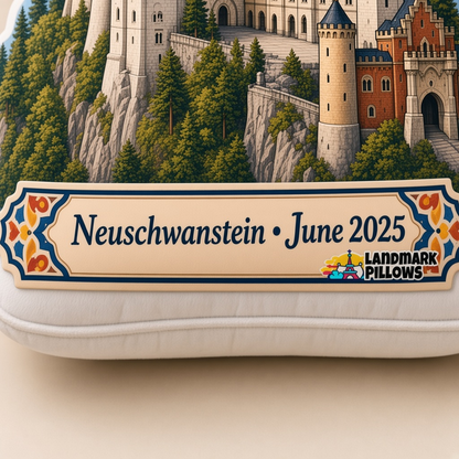 Neuschwanstein Castle Pillow personalization