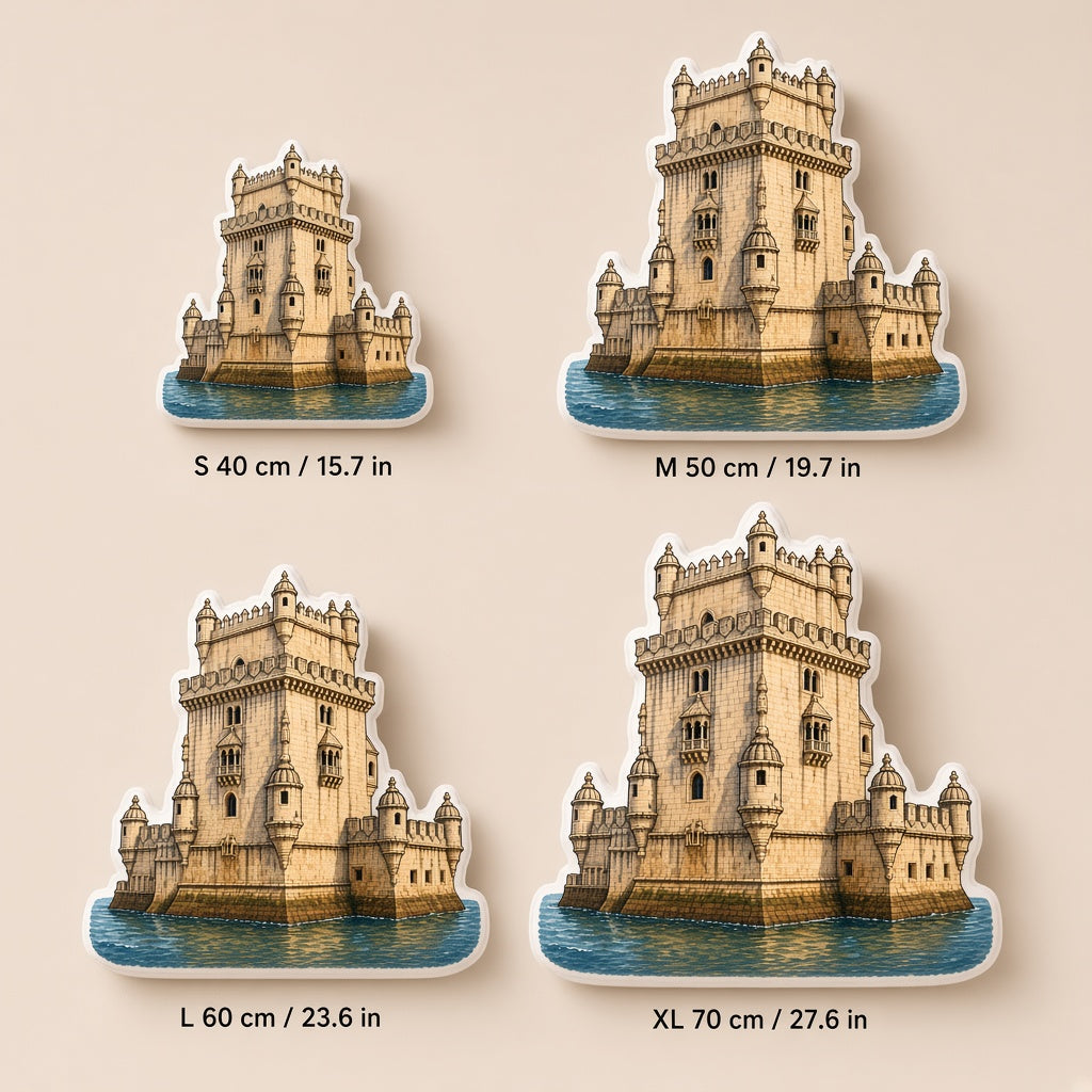Belém Tower Pillow — size guide