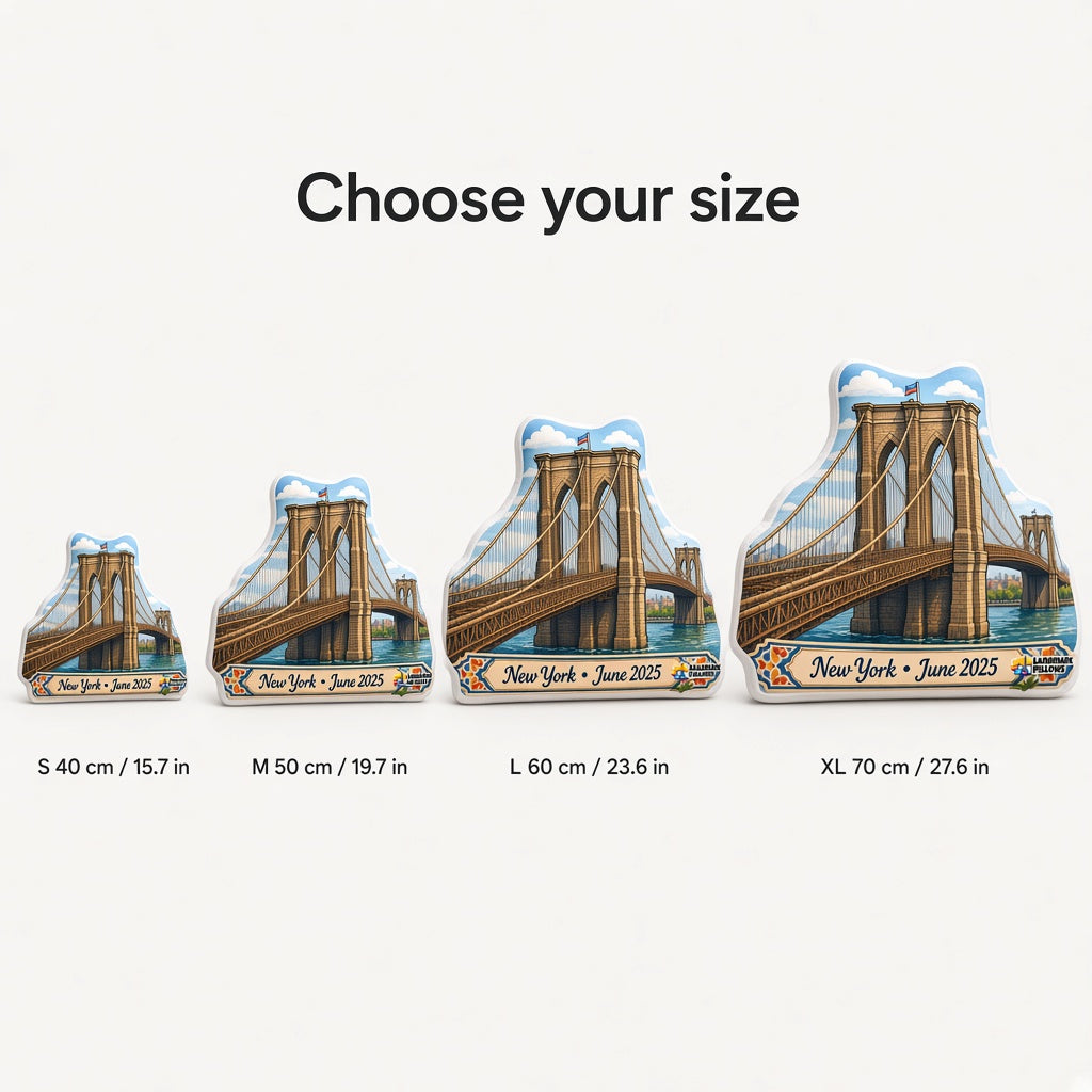 Brooklyn Bridge Pillow — size guide