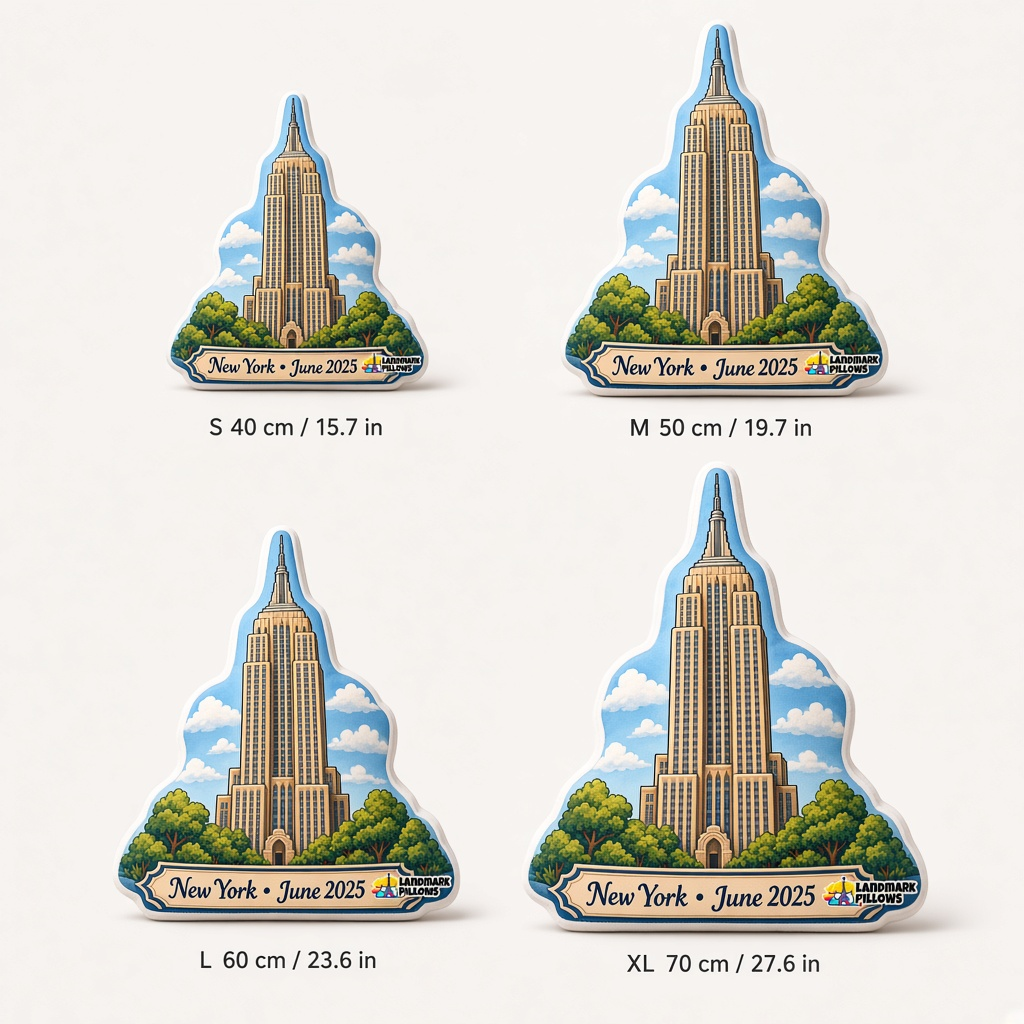 Empire State Building Pillow size guide
