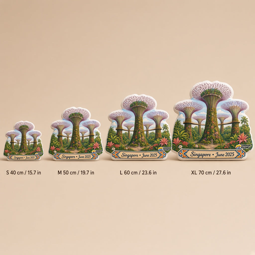 Gardens by the Bay Pillow â€” size guide