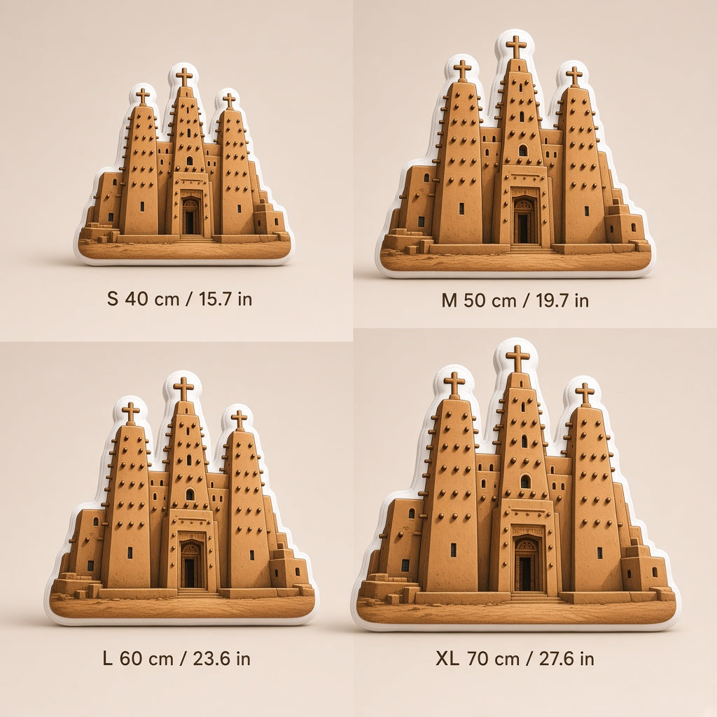 Great Mosque of Djenné Pillow — size guide
