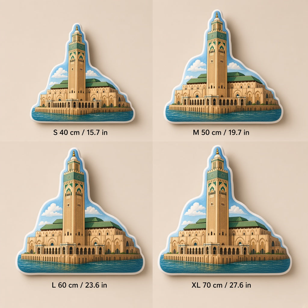 Hassan II Mosque Pillow — size guide