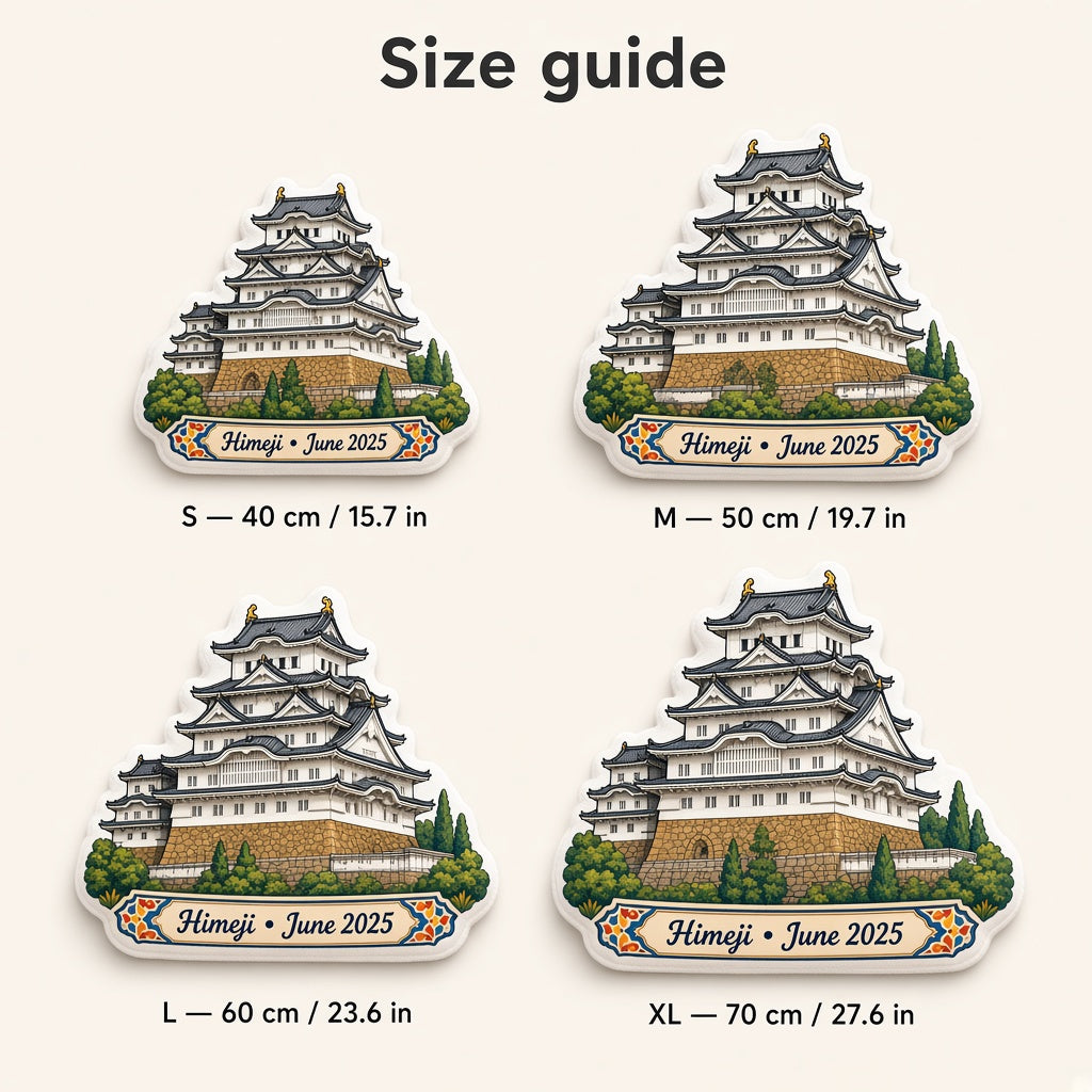 Himeji Castle Pillow — size guide