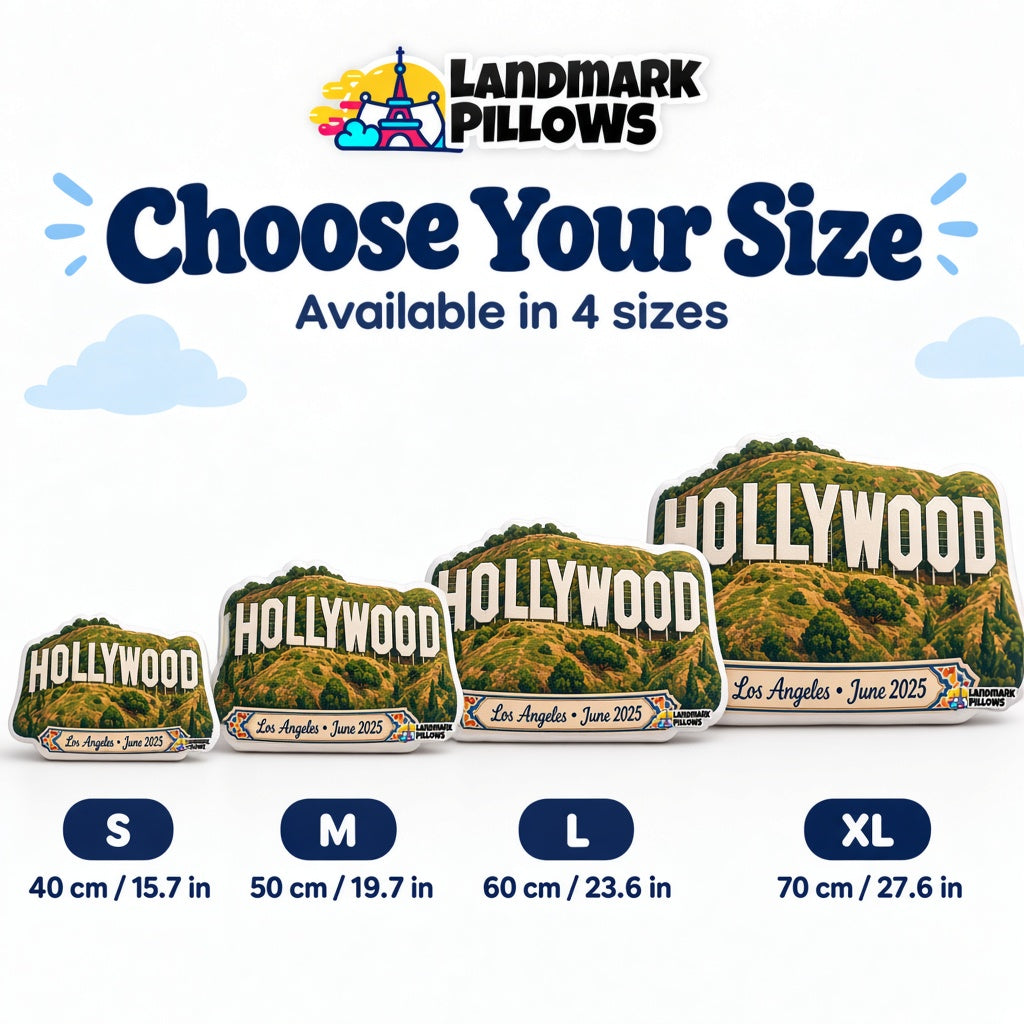 Hollywood Sign Pillow — size guide