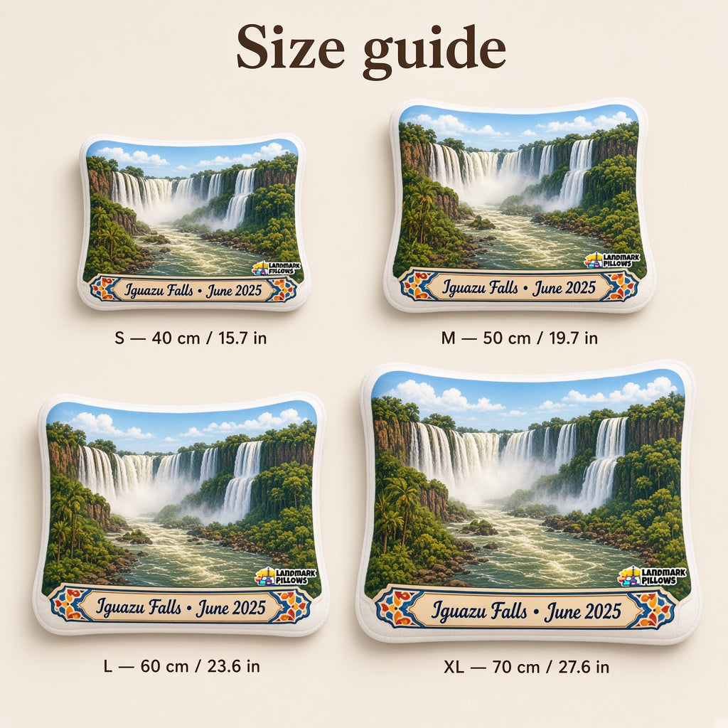 Iguazu Falls Pillow — size guide