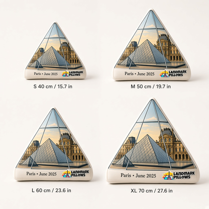 Louvre Pyramid Pillow size guide