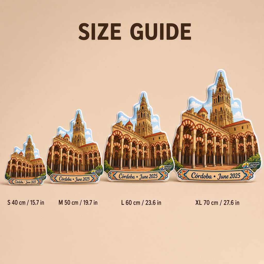 Mezquita-Cathedral of Córdoba Pillow â€” size guide