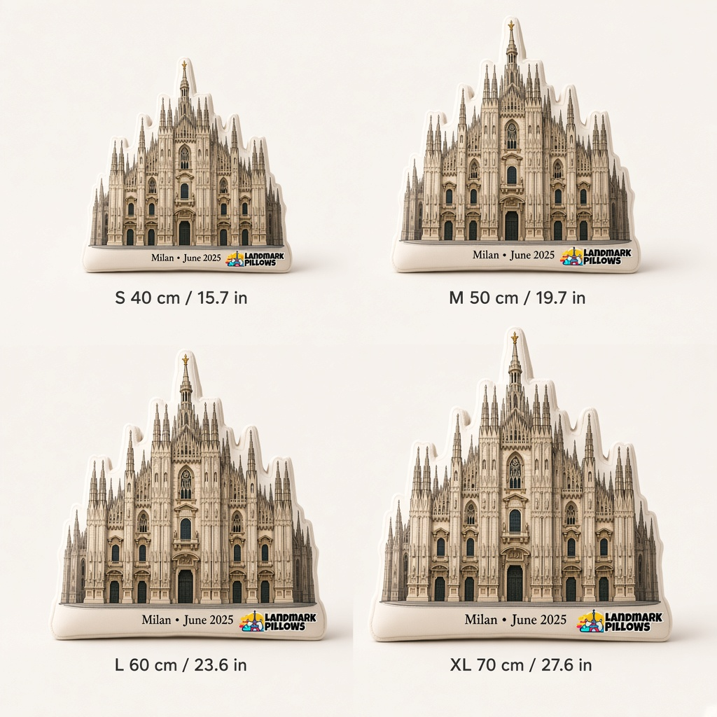 Milan Cathedral Pillow size guide