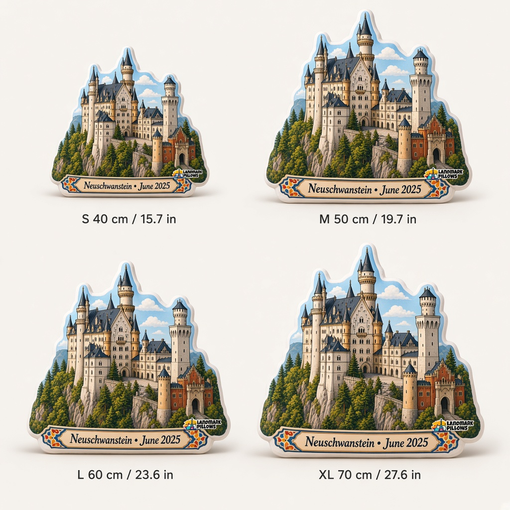 Neuschwanstein Castle Pillow size guide