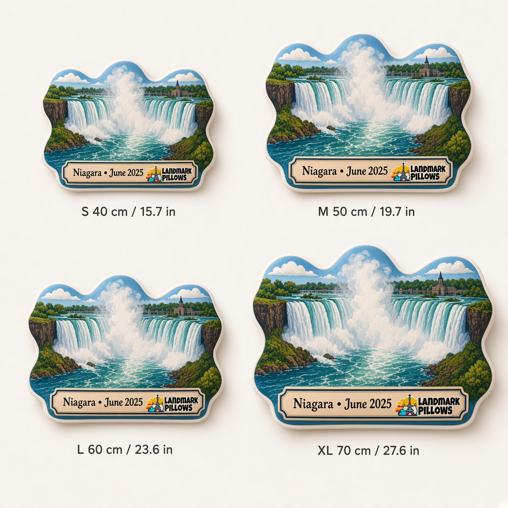 Niagara Falls Pillow size guide