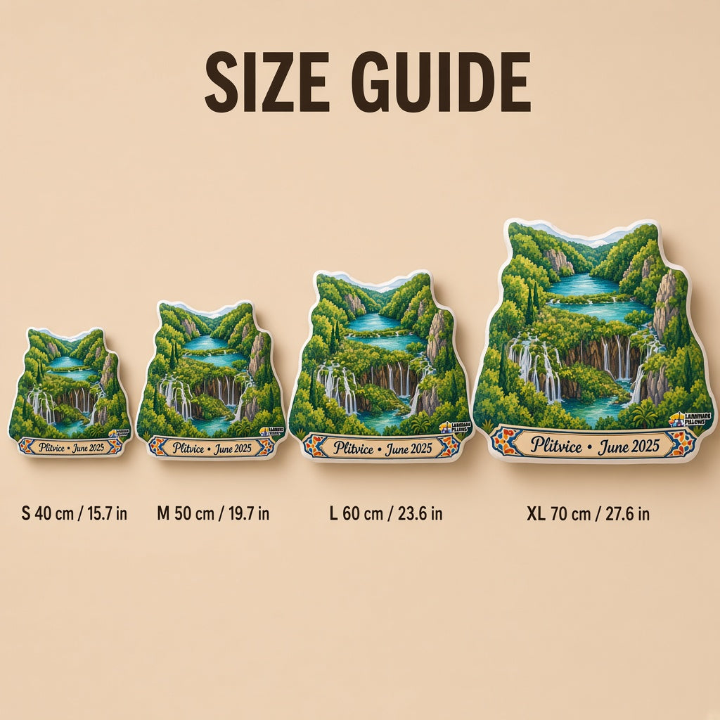 Plitvice Lakes Pillow â€” size guide