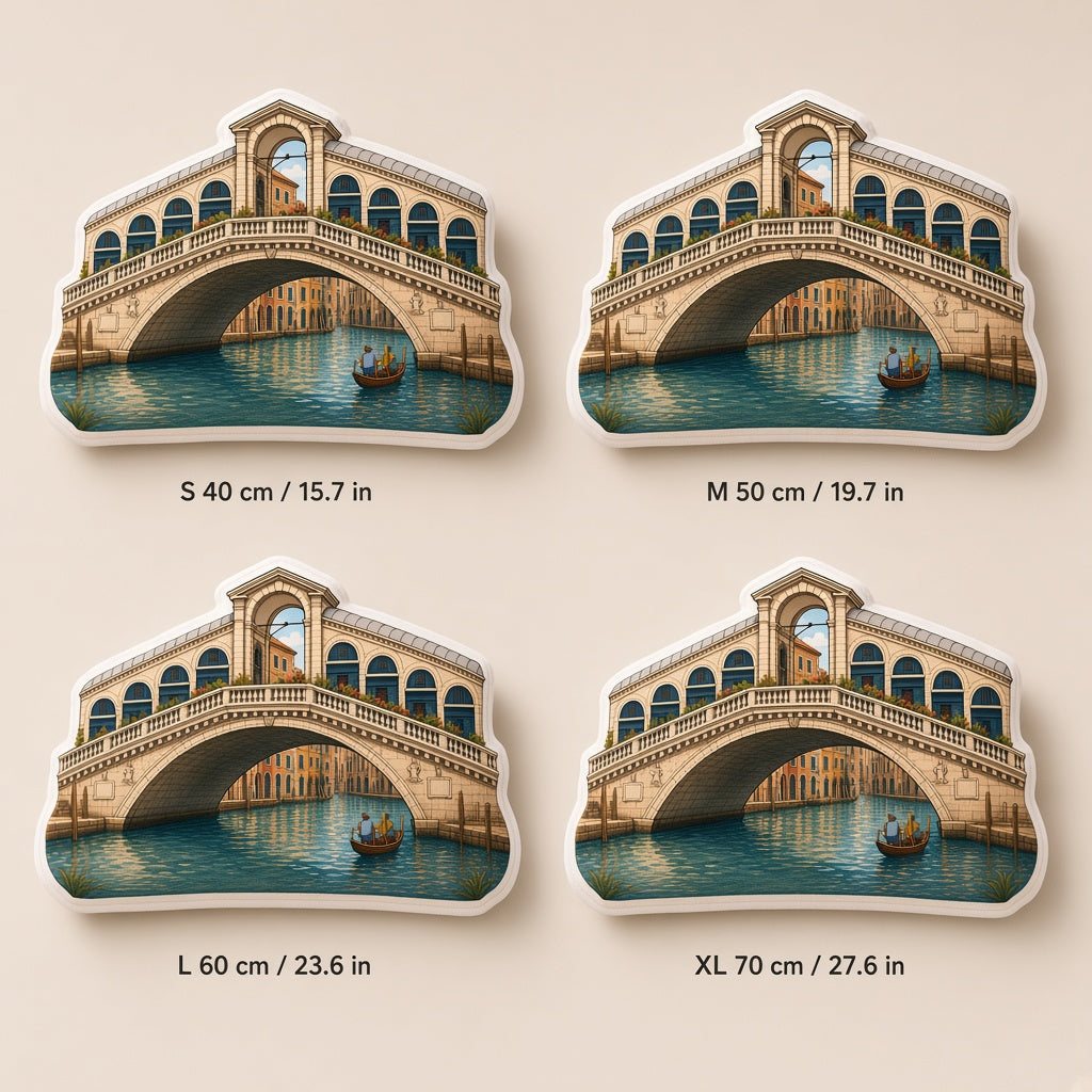 Rialto Bridge Pillow — size guide