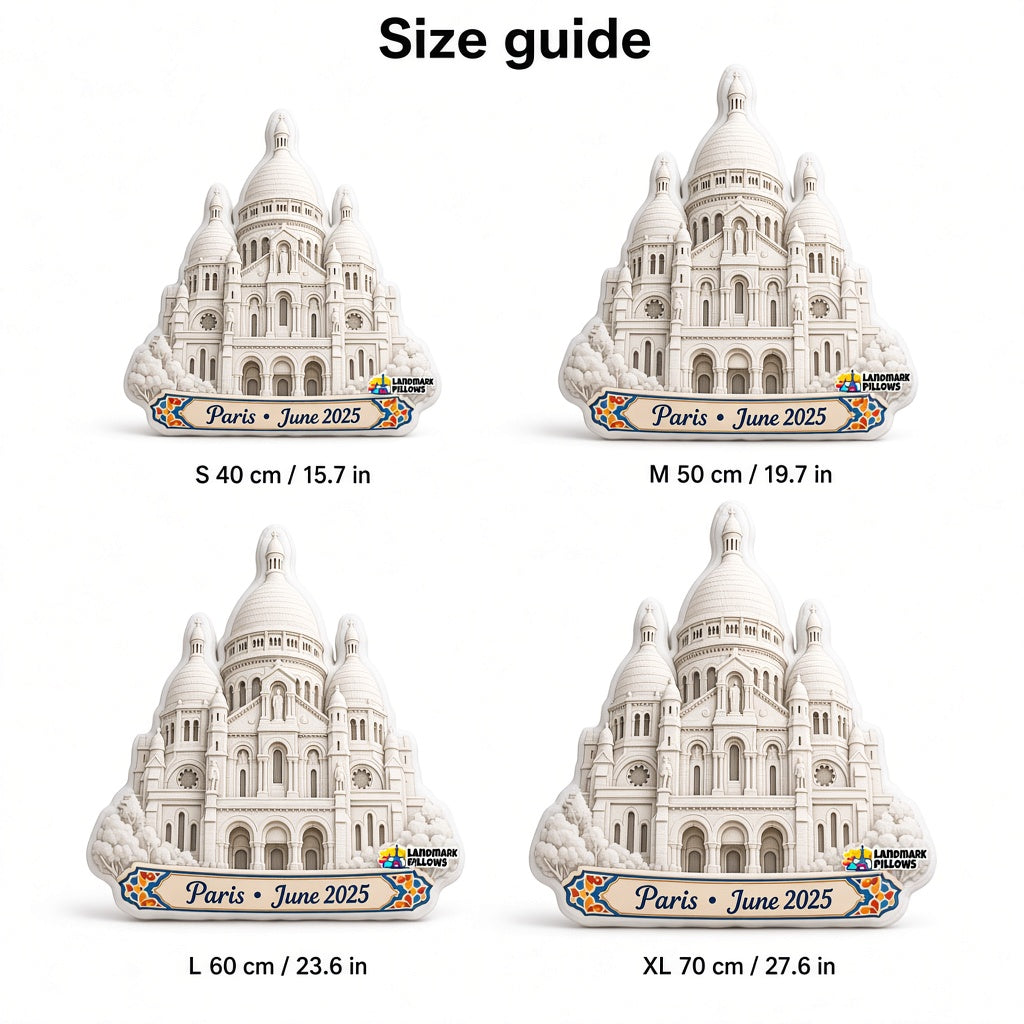 Sacré-Cœur Pillow — size guide