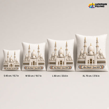 Sheikh Zayed Grand Mosque Pillow — size guide