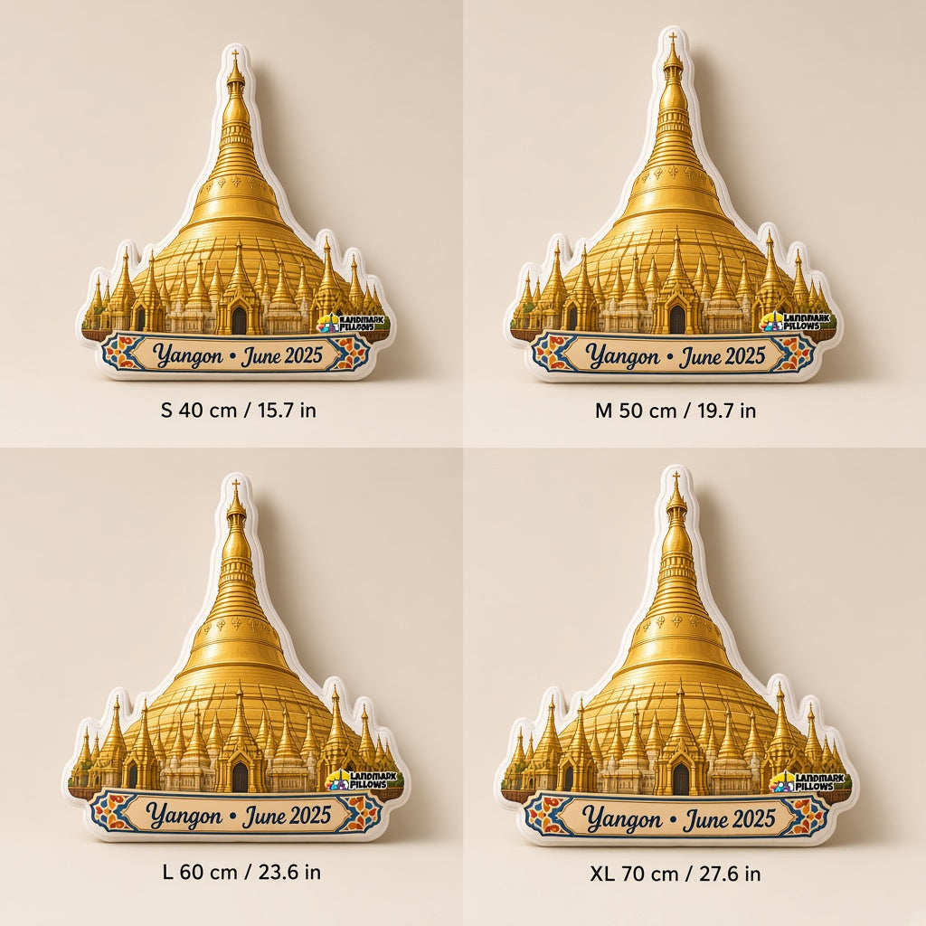 Shwedagon Pagoda Pillow — size guide