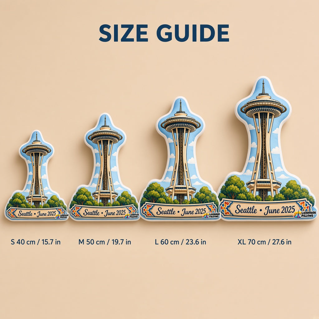 Space Needle Pillow â€” size guide