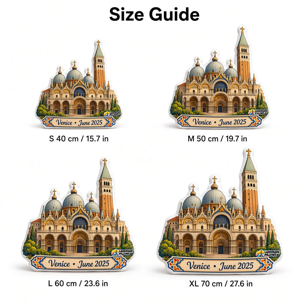 St. Mark's Basilica Pillow — size guide