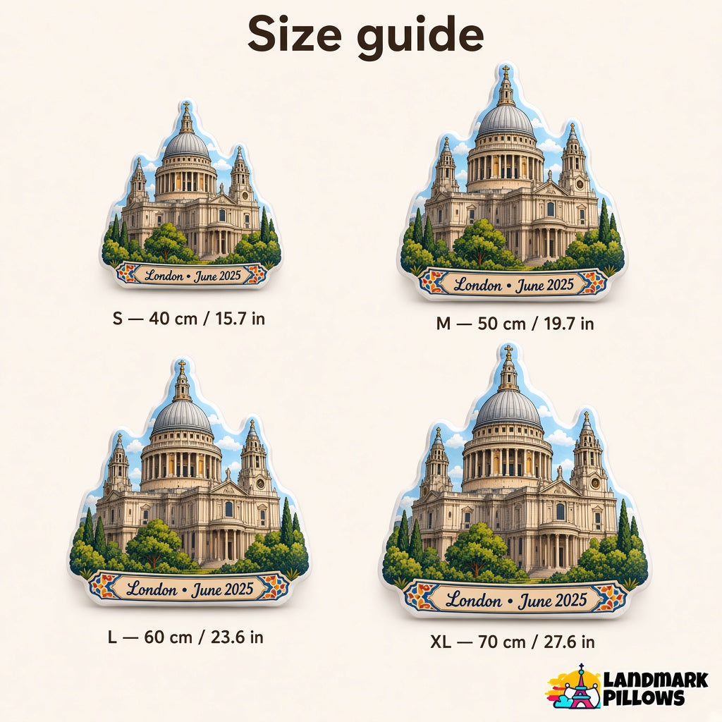 St. Paul's Cathedral Pillow — size guide