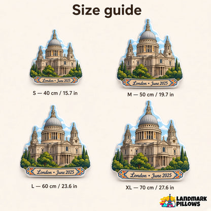 St. Paul's Cathedral Pillow — size guide
