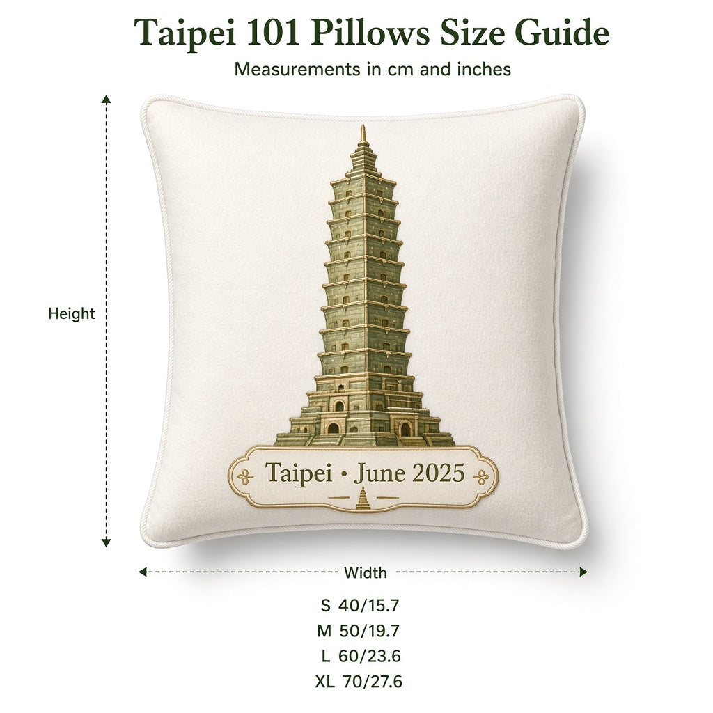 Taipei 101 Pillow — size guide