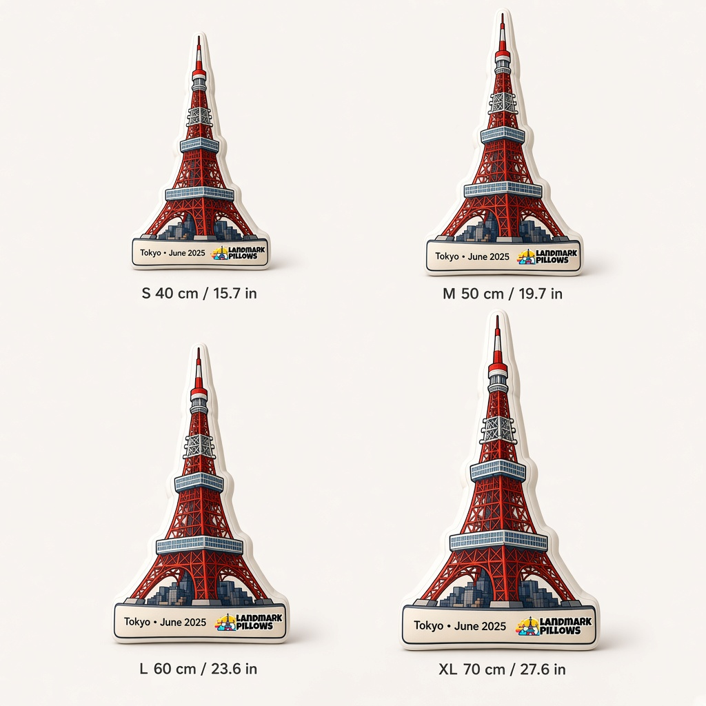 Tokyo Tower Pillow size guide