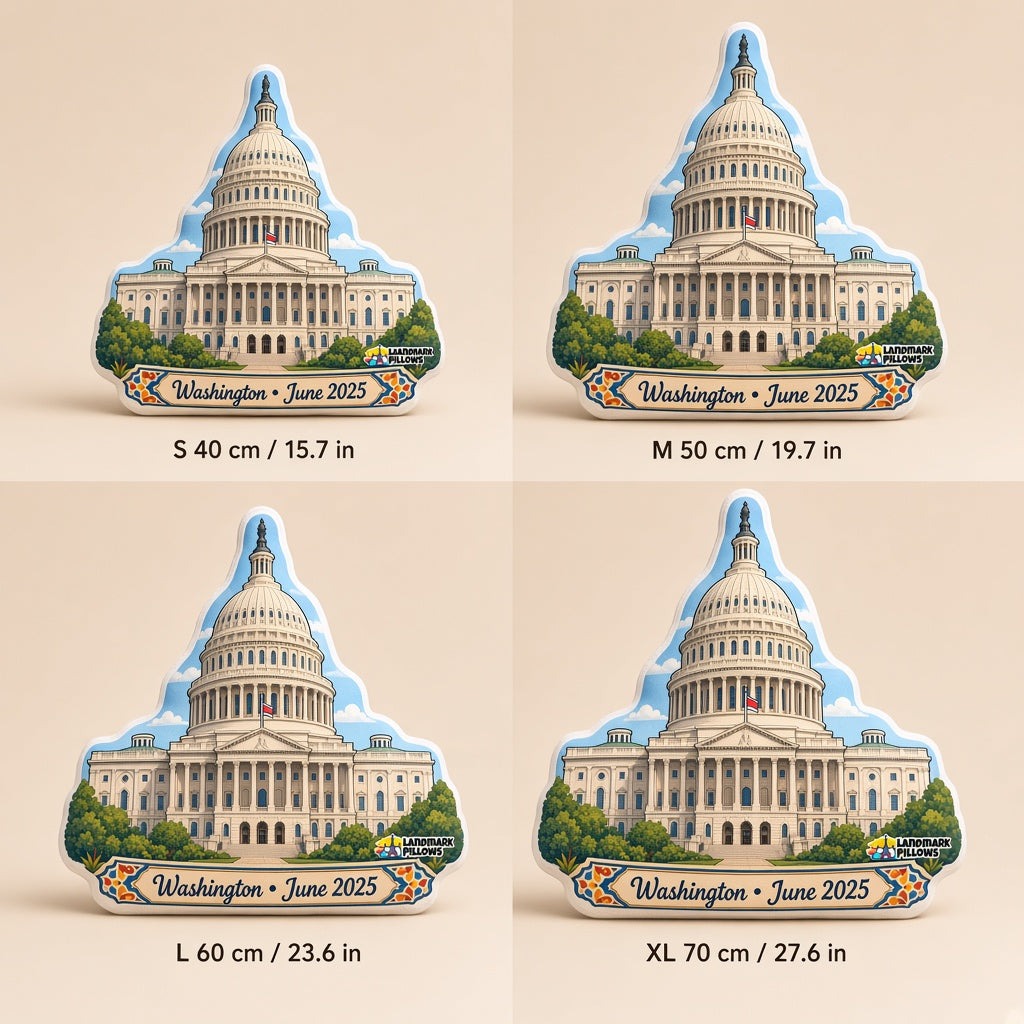 United States Capitol Pillow — size guide