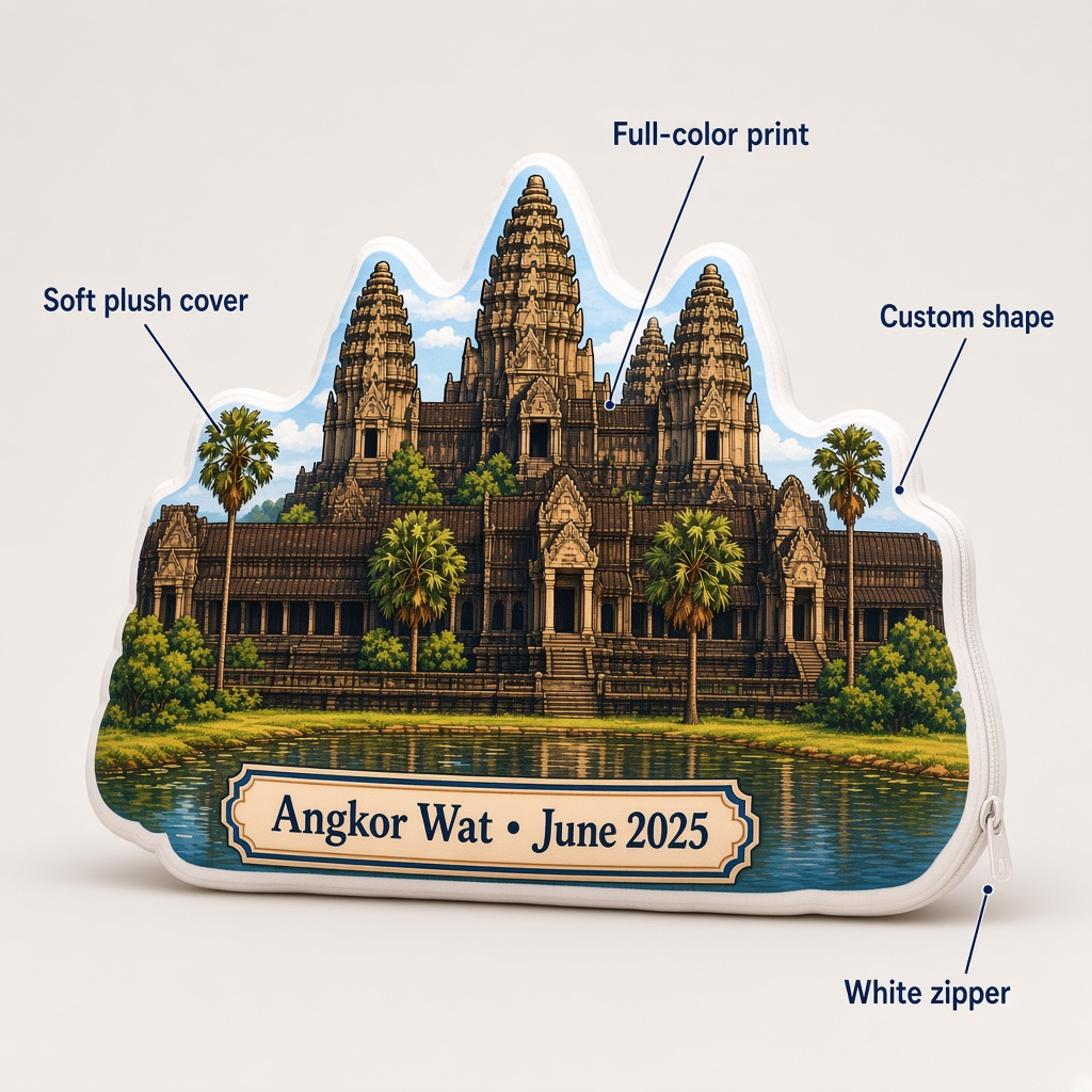 Angkor Wat Pillow features
