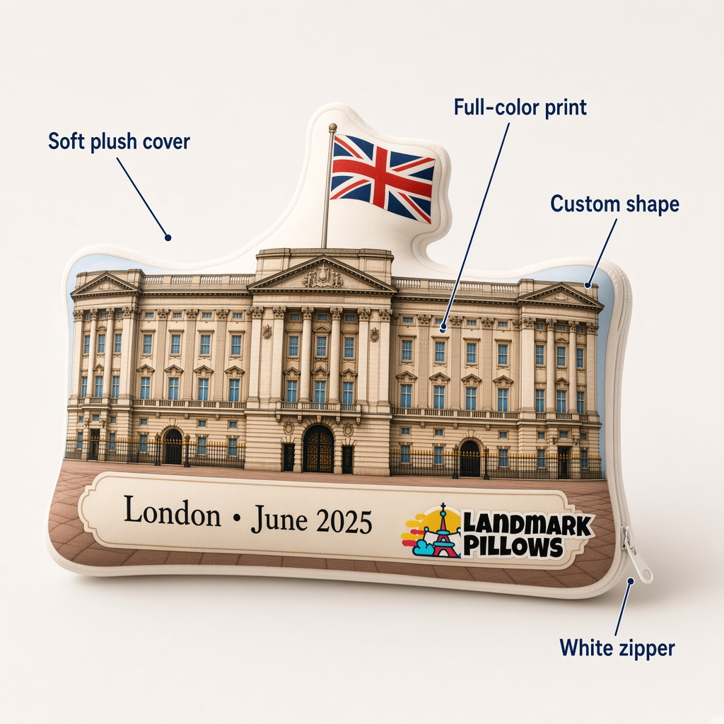 Buckingham Palace Pillow features