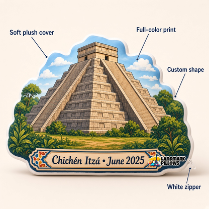 Chichén Itzá Pillow features