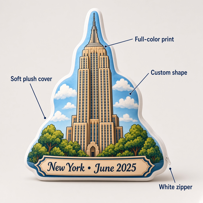Empire State Building Pillow features