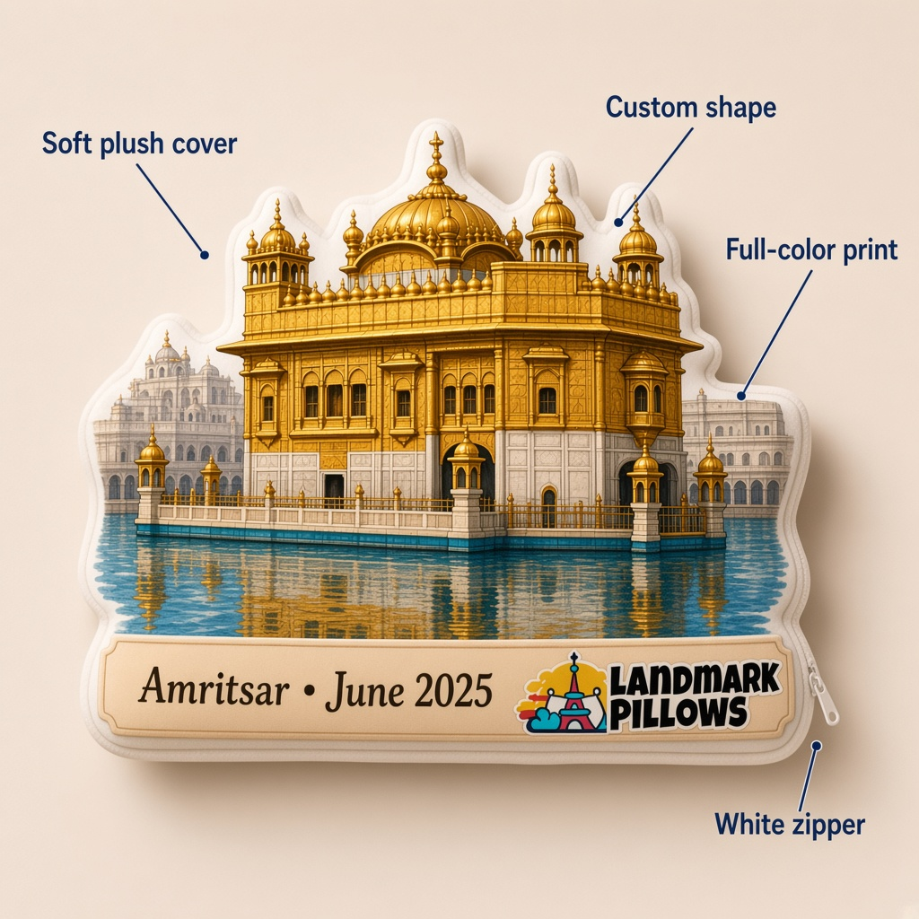 Golden Temple Pillow features