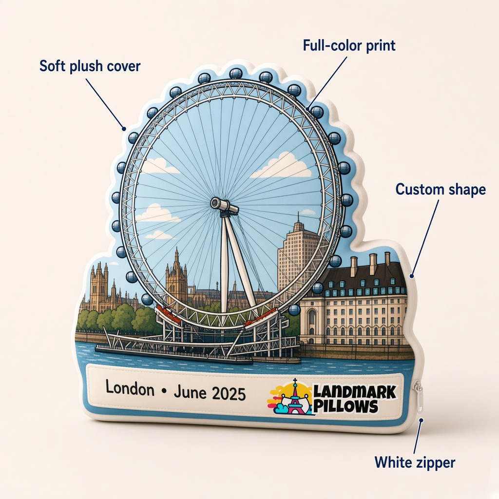 London Eye Pillow features