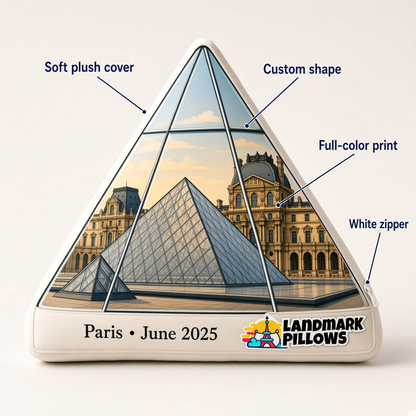 Louvre Pyramid Pillow features