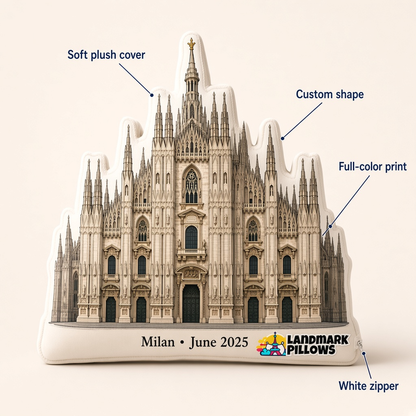 Milan Cathedral Pillow features