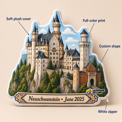 Neuschwanstein Castle Pillow features