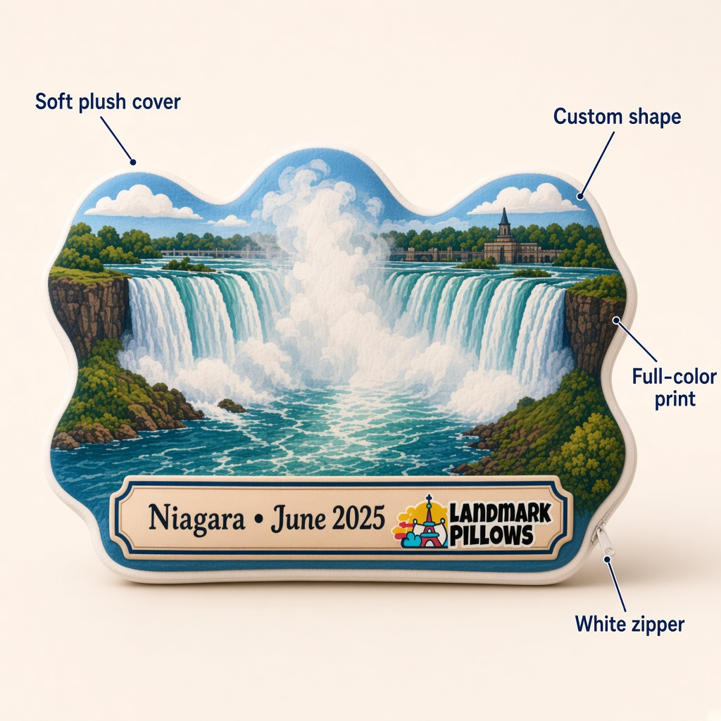 Niagara Falls Pillow features