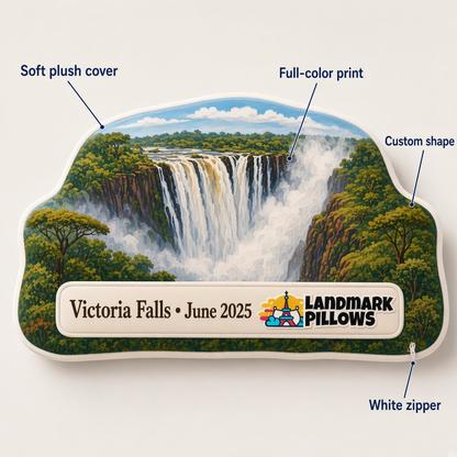 Victoria Falls Pillow features